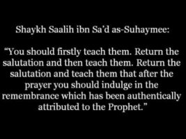 Greeting one another straight after the Prayer – Shaykh Saalih as-Suhaymee