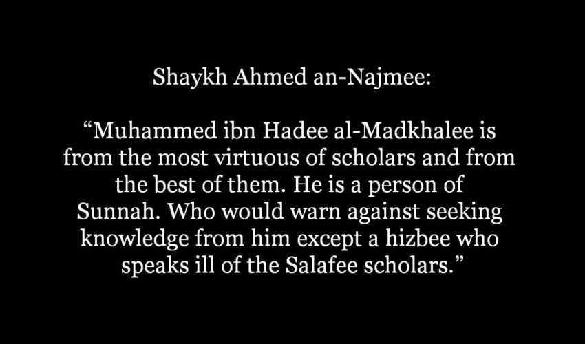 Who would warn against Muhammed ibn Hadee except a Hizbee.