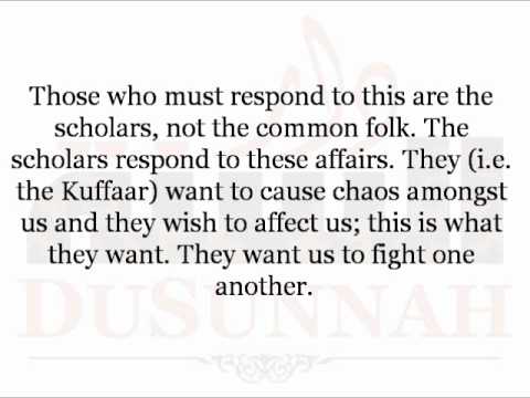 Advice In Light Of The Recent Film Degrading The Prophet Muhammad.