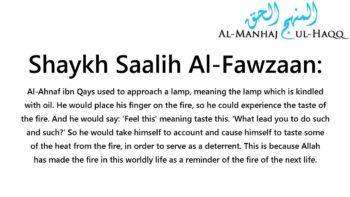 Burning yourself with fire as a deterrent from sins – Shaykh Saalih Al-Fawzaan