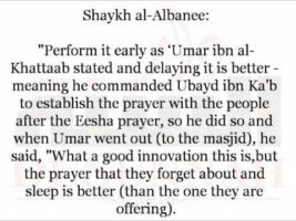 Dividing the Taraweh into Two is an Innovation