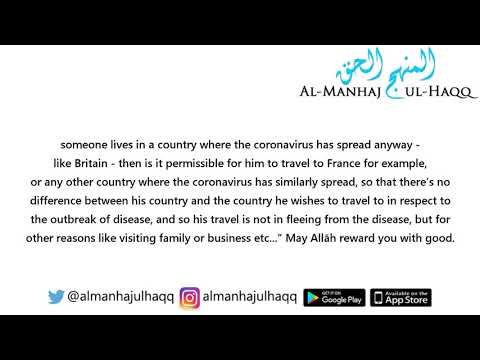 Travelling During the Coronavirus Outbreak – By Shaykh Sālim Bāmihriz