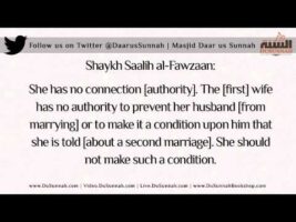 What Is the Ruling on Marrying Secretly without the First Wife Knowing? – Shaykh Saalih al-Fawzaan