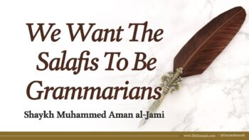 We Want The Salafis To Be Grammarians | Shaykh Muhammed Amaan Al Jaami