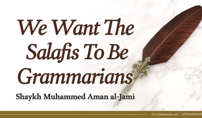 We Want The Salafis To Be Grammarians | Shaykh Muhammed Amaan Al Jaami